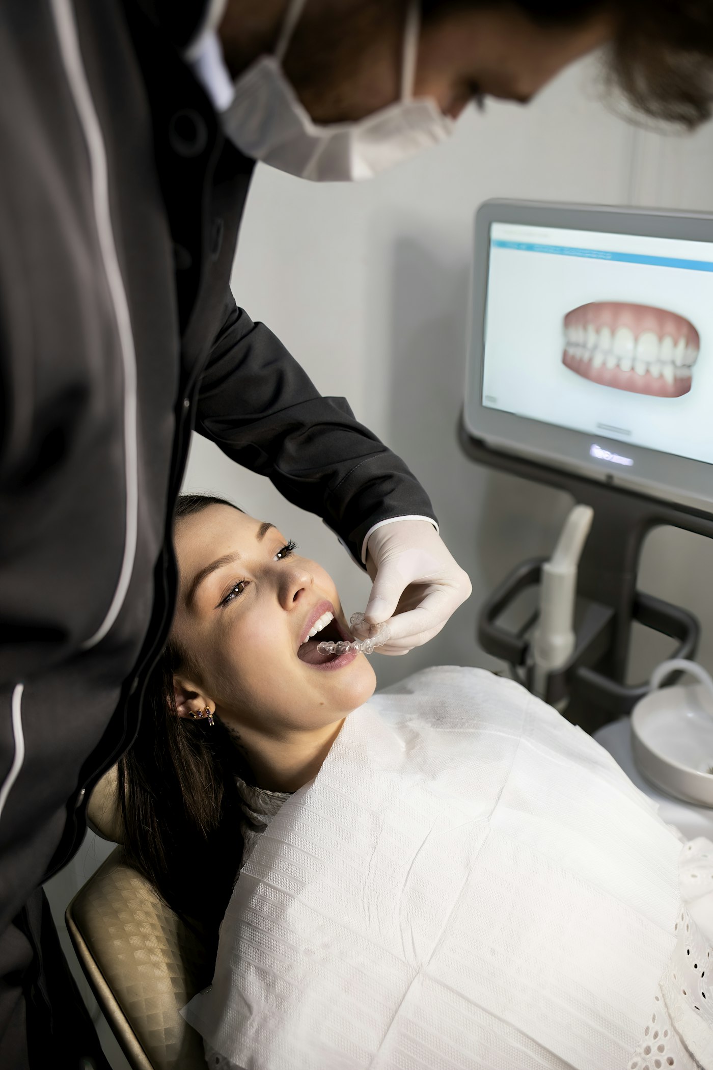 Behandlung mit digitaler Abformung, Scan auf dem Monitor
