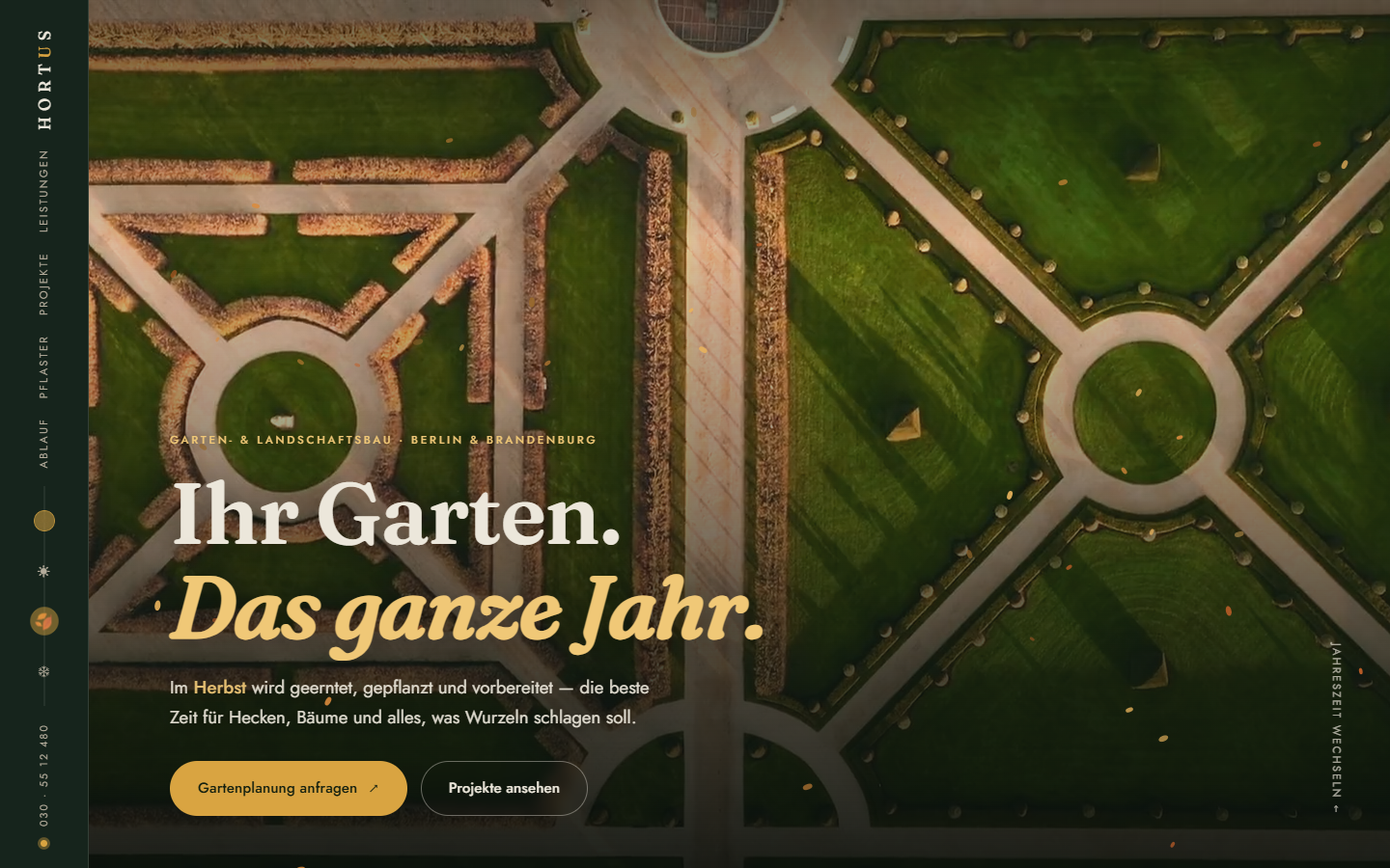 Vorschau der Showcase-Website HORTUS für Garten & Pflaster