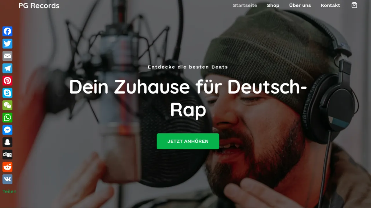 Website-Referenz: PG Records – Musiklabel · Deutsch-Rap